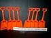24 Small 7 Inches Tall Toy Shovels, Mix Orange & Yellow, 24 I Dig You Stickers Mfg USA,