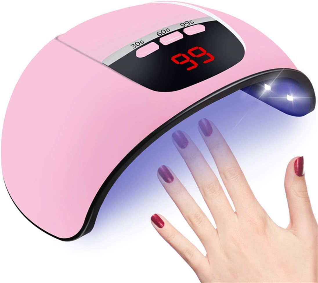UV LED Nail Lamp for Gel Polish, 54W Intelligent Induction USB Power Nail Lamp with 3 Timer Setting, Professional Nail Art Tools, LCD Display