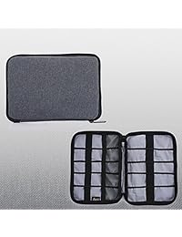 thinkels-tech universal doble capa multifuncional Travel Gear bolsa para guardar llevar protección bolsa organizador caso unidad flash u disco tarjeta SD Batter Earphone Cable Cargador