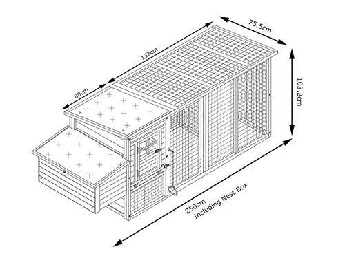 Eggshell Windsor Poulailler Portable Sur Roues Taille Xxl 244 M 100