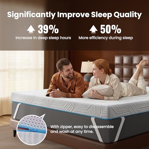 BedStory Full Size Mattress Topper 4 Inch, High Density Memory Foam Bed Pad Double for Back Pain Relief, Cooling Skin-Friendly Cover, No Odor, CertiPUR-US Certified