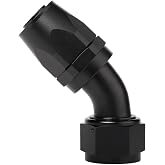 Podavelle 16AN 45 Degree Elbow Hose End Fitting Swivel Aluminum Black