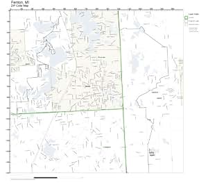 Amazon.com: ZIP Code Wall Map of Fenton, MI ZIP Code Map Laminated