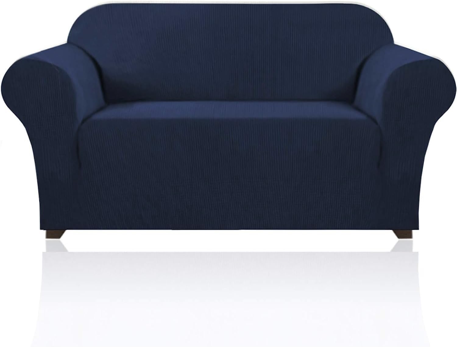 Slipcovers - Stretch Sofa Slipcover 1 Piece Sofa Cover for 2 Cushion Couch Furniture Protector/Cover Couch with Elastic Bottom Soft and Durable Sofa Cover Pet Protector (Loveseat, Navy)