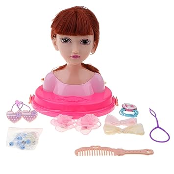 Buy Prettyia Hair Styling Head Blonde Doll Playset Hairstyle Toys