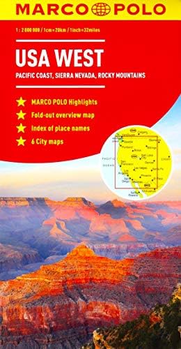 USA West Marco Polo Map (Marco Polo Maps): Pacific Coast, Sierra Nevada, Rocky Mountains