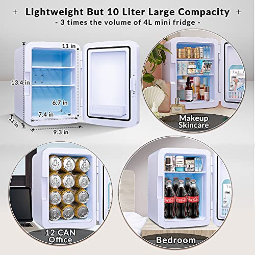 Firares Rapid Cooling 10 Liter/12 Can Mini Fridge for Bedroom, Protable