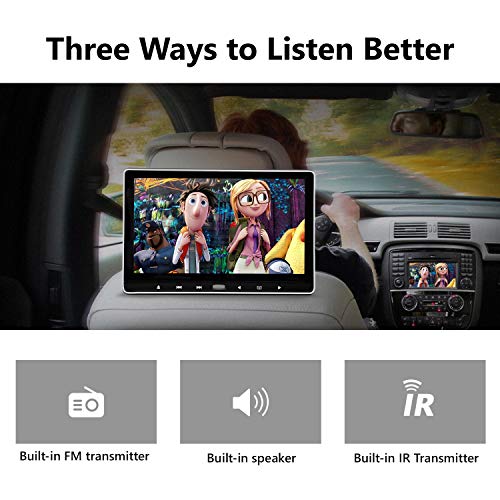 2019 New 11.6 Inch 1080P HD Digital Multimedia Monitor Super-Thin Car Headrest DVD Player, Eonon Headrest Monitors with HDMI Port and Remote Control USB and SD-L0318
