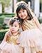 Kids Girls Princess Party Rose Flower Lace Ruffled Layered Tutu Skirt Dress 2-7y (5-6 Years, Golden)