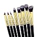 Makeup Eye Brush Set - Eyeshadow Eyeliner Blending Crease Kit - 8 Essential Makeup Brushes - Pencil, Shader, Tapered, Definer -Make You Look Flawless (Golden)
