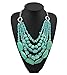 Bocar Personalized Layered Strands Turquoise Statement Chunky Necklace for Women Gifts
