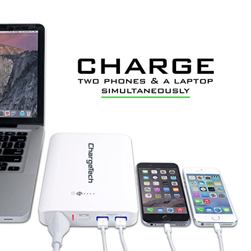 ChargeTech 18,000mAh WHITE Portable Battery Pack / Power Bank w/ AC