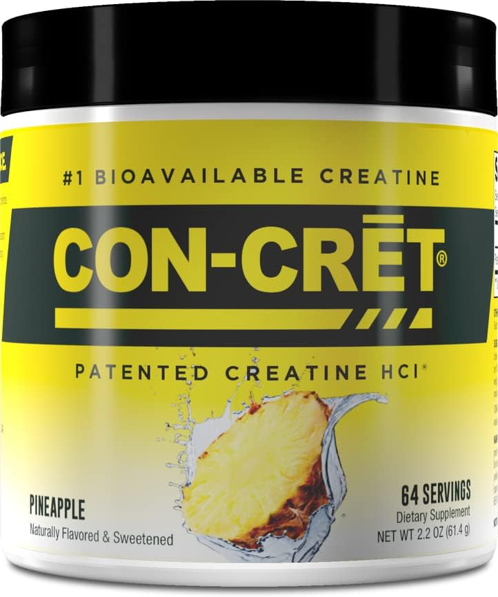 CONCRET Patented Creatine HCl Pineapple Powder, StimulantFree Workout