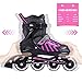 2PM SPORTS Brice Pink Adjustable Illuminating Inline Skates with Full Light Up LED Wheels, Fun Flashing Roller Skates for Kids Girls and Boys - Pink M