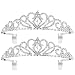Pixnor 2 Pack Tiara Crown, Crystal Rhinestones Tiara Headband Comb Pin for Wedding Bridal Birthday Party