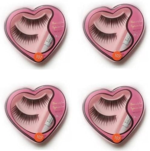 GLAMZONE Black Long False Eyelashes With Glue for Pretty Eye Makeup Combo Pack Of 4
