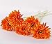 10 PCS Real Touch Latex Silk Artificial fake plastic Daisy Chrysanthemum Flowers Sun Chrysanthemum,Sunflower, Simulation Gerber, Dimorphotheca,Party Room home Decoration DIY Flower Bouquet (orange)