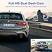 Dual Dash Cam Car Camera - Contain 32GB SD Card，Full HD 1080P Dash Camera for Cars，4“IPS Screen Dual Wide Angle Lens Car Dash Camera，G-Sensor，Cycle Recording