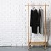 MyGift Entryway Bamboo Shoe and Coat Rack, Garment Storage Organizer Bar, Brown