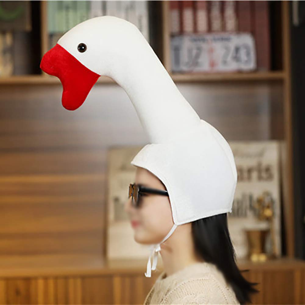 Photo 1 of Warmtree Cute Plush Hat Funny Novelty Plush Animal Fruit Hat Mask Cap Photo Props Dress Up Hat Cosplay Halloween Party Costume Headgear (Goose)