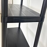 Top Home Solutions 5 Tier 60cm Plastic Shelving Unit Black Heavy Duty view 3