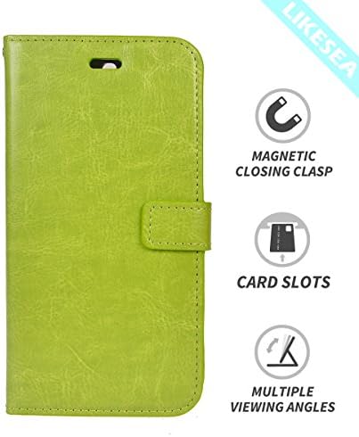 LIKESEA Leather Wallet Case for Huawei P10 Plus, Premium Protective Stand Case Flip Cover with Card Slots, Magnetic Closure, Hot Pink