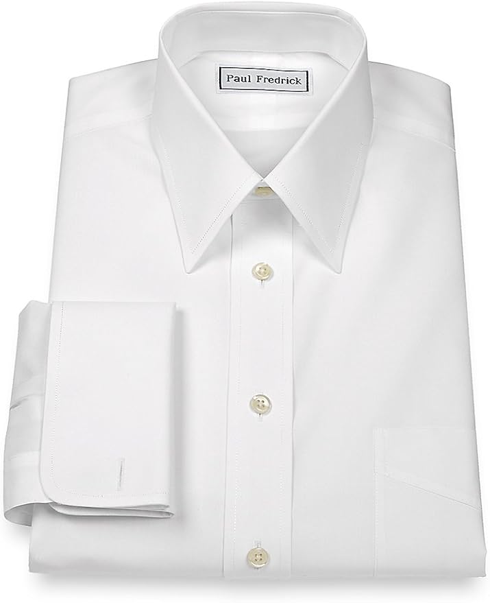 Paul Fredrick Men's Slim Fit NonIron Cotton Straight Collar Dress