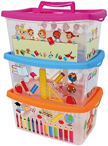 Centini 3er Set Box Mit Deckel Fur Kinder 4 Liter Design Schule Aufbewahrungskisten Ordnungsbox Aufbewahrungsbehalter Amazon De Kuche Haushalt