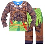 CQSM Boys' 2 Piece Short Set Maui Pajamas PJs Clothing Sets Sleepwear Moana Cosplay Children Costumes (100=3-4Years, Long)