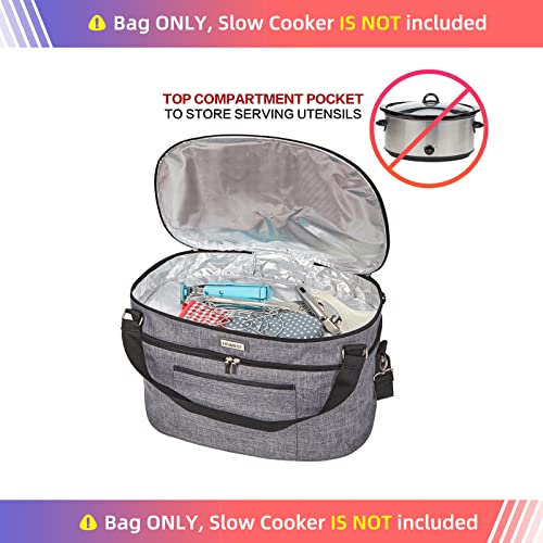 HOMEST Slow Cooker Bag for CrockPot 68 Quart, Insulated Travel