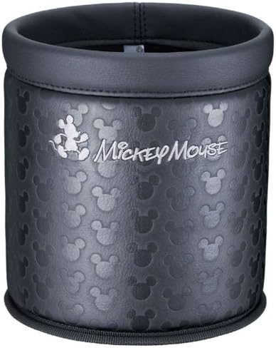 ナポレックス 車用 ゴミ箱 ディズニー ダストバケット ミッキー ブラック 本革調 倒れにくい底形状 クリップ取付けでズレ防止 Naplex Wn 213