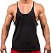 MANSTORE Men's Blsnk Stringer Y Back Cotton Sport Tank Top P729 BLACK XL
