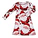 Sagton Kids Baby Girls Red Santa Claus Xmas Long Sleeve Swing Party Dress