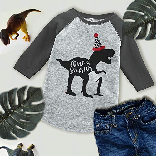 7 ate 9 Apparel Baby's Dinosaur One Birthday Grey 18 Months