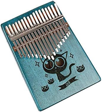 LXWM 17-Key Thumb Piano Instrument Cute Cat Kalimba Marichal Music Music Gift Blue
