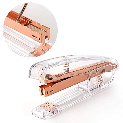Modernlife Rose Gold Acrylic Stapler Bundle, Stapler and Staple Remover