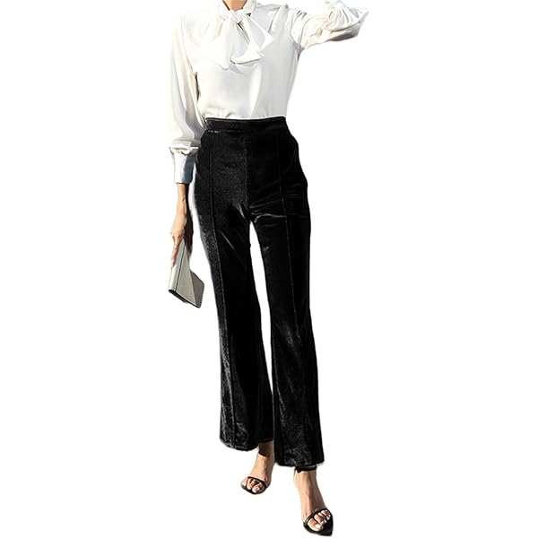 パンツ vintage cotton velvet flared pants Amazon.com: JOAU Women's Vintage Velvet High Waisted Flare