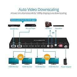 gofanco HDMI 2.0 2x4 Switcher Splitter with Audio