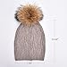 YINONIY Women's Slouchy Wool Knitted Pom Pom Beanie Cap Winter Crochet Cotton Hat Black
