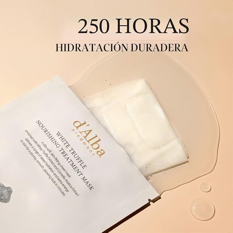 d'alba Mascarilla de tratamiento nutritiva con trufa blanca italiana, mascarilla vegana, nutritiva y calmante para pieles secas y cansadas, skincare coreano (5 piezas)