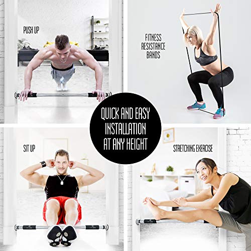 Pull-Up-Bar-with-Resistance-Band-Adjustable-Steel-Door-Bar-Great-for-Home-Fitness-Mounted-Chin-Up-Bar-Workout-Pullup-Built-Bar-Exercise-Equipment-250-lb-Weight-Capacity