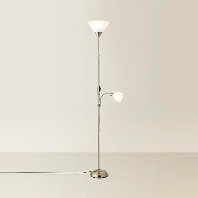 MiniSun Modern Antique Brass 2 Way Floor Lamp Mother Father Child