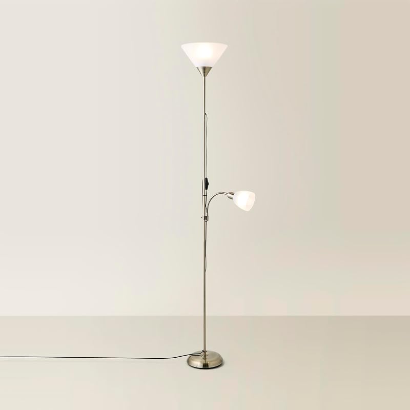 MiniSun Modern Antique Brass 2 Way Floor Lamp Mother Father Child