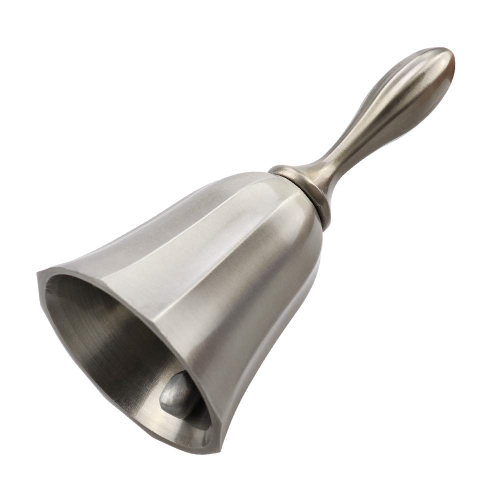 Sofecto Hand Bell Metal Call Bell Handbells Multi-Purpose for School, Classroom, Churchl, Hotel, Bar, Alarm, Christmas and Wedding Service (ancient tin)