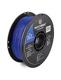 Filamento de impresora BLU PLA 3D con precisión dimensional de alrededor de 0.0019 pulgadas. Carrete de 2.20 lbs., 0.068 pulgadas, color blanco para HATCHBOX 3D PLA, Azul, 1