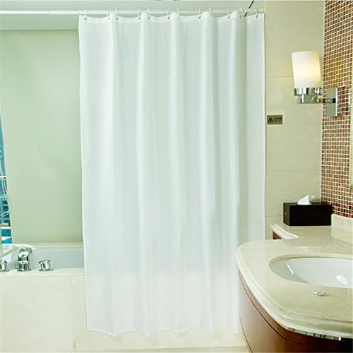 Pure white water proof and mould proof thickening polyester bathroom shower curtain with metal eyelets