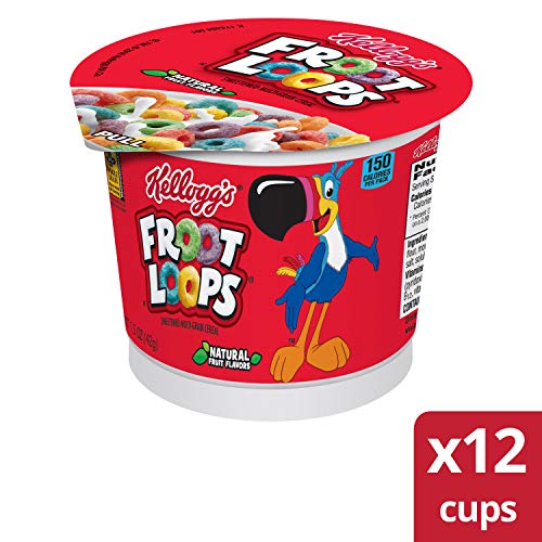 Kellogg's Froot Loops, Breakfast Cereal in a Cup, Low Fat, Bulk Size, 1.5 Ounce (12 Count)