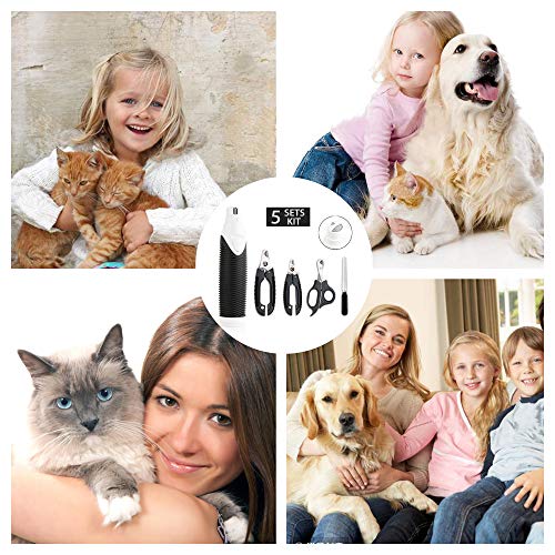 Dog Nail Grinder Pet Nail Clippers Complete Manicure Grooming Tool Kit for Small Medium Large Animals Cats Upgraded Quiet Painless Avoid Over-Cutting Rechargable Grinder