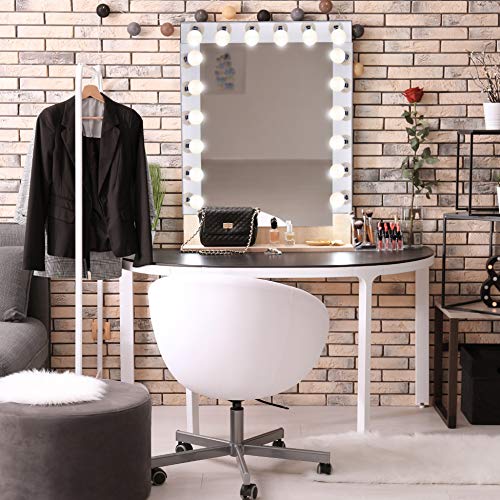 Dysmio Lighting Six Light Vanity Strip - Hollywood Style Mirror Fixture with Chrome Plates - Salon-Grade Accessories for Bedroom, Bathroom, Dressing Room, Makeup Studio - 36 x 4.25 Inches
