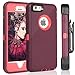 iPhone 6S Plus 5.5 inch Case, Fogeek PC TPU Combo Protective Case Heavy Duty Protective for iPhone 6 Plus & iPhone 6S Plus 5.5 inch w/ 360 Degree Rotary Belt Clip & Kickstand(Wine Red/Rose)